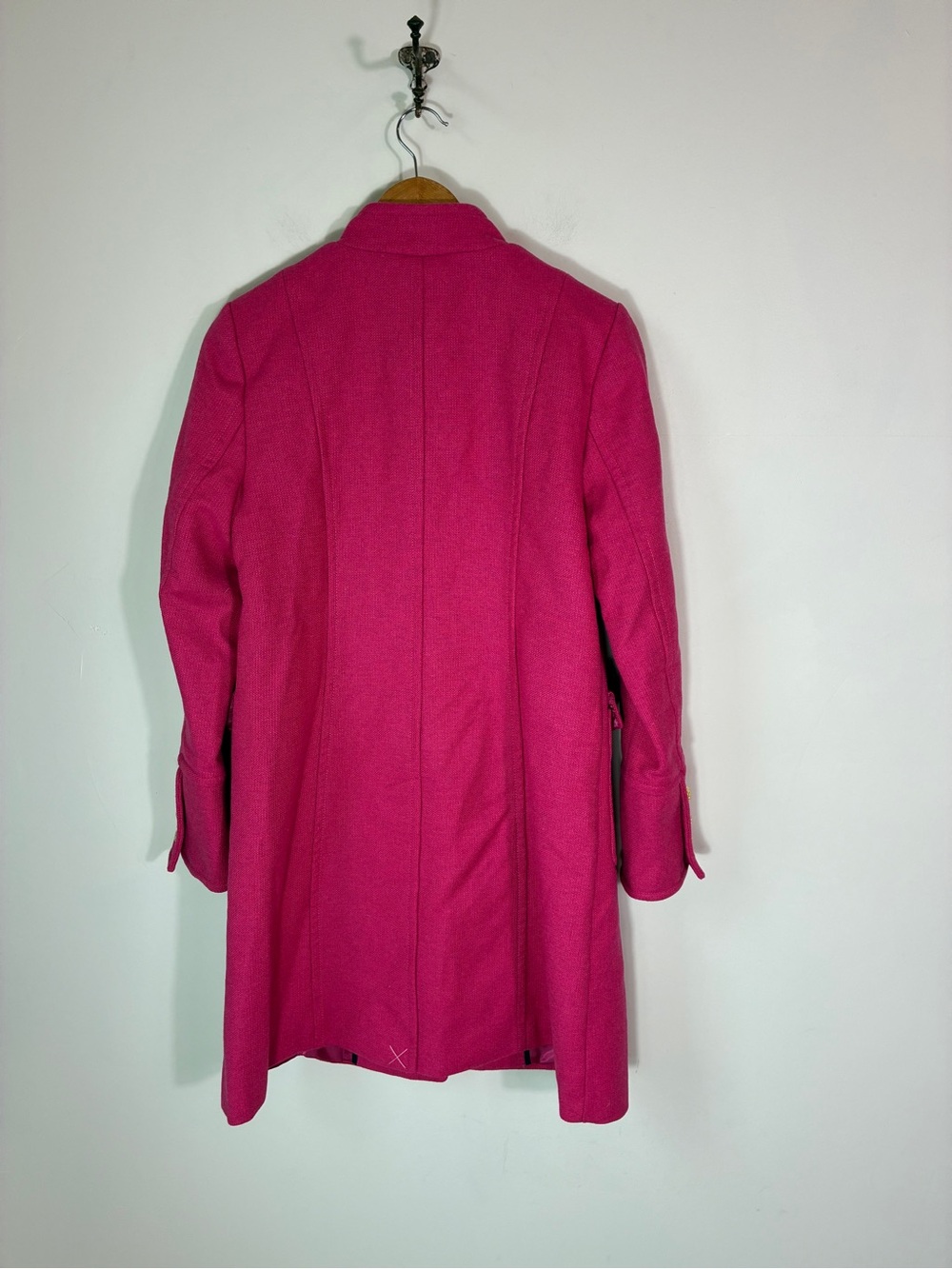 Talbots Fuschia Military Long Coat Size 4 - Picture 3 of 9